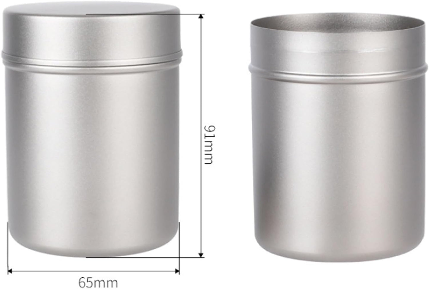 Valtcan Titanium Toothpick Holder Canister for Sugar Salt Toothpicks Storage Stackable Case Press Fit Lid Heatable on Open Flames 58g