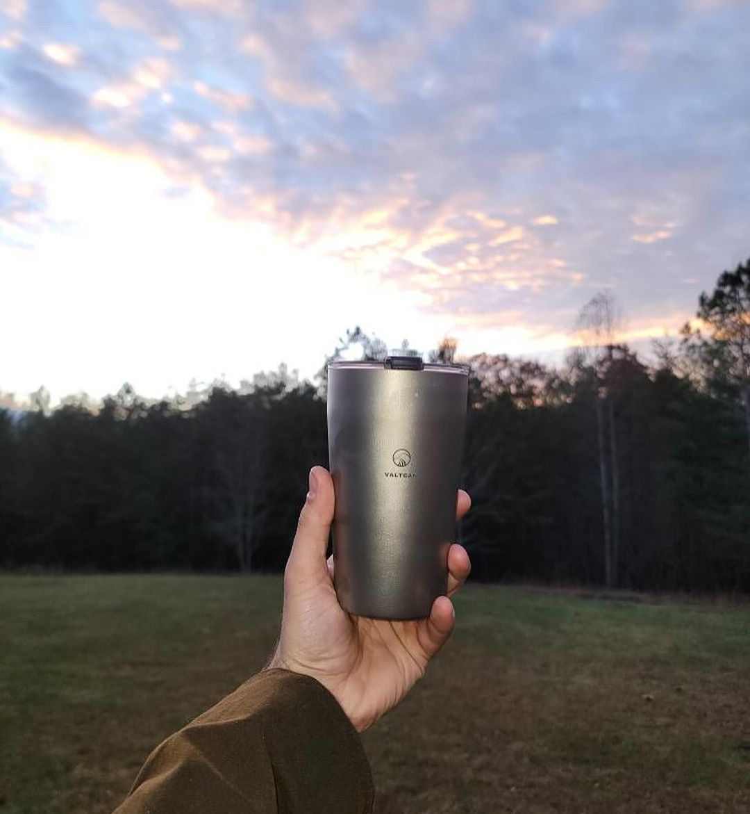 Valtcan Titanium Beer Cup Mug 500ml Double Wall with Lid 16.9 fl oz