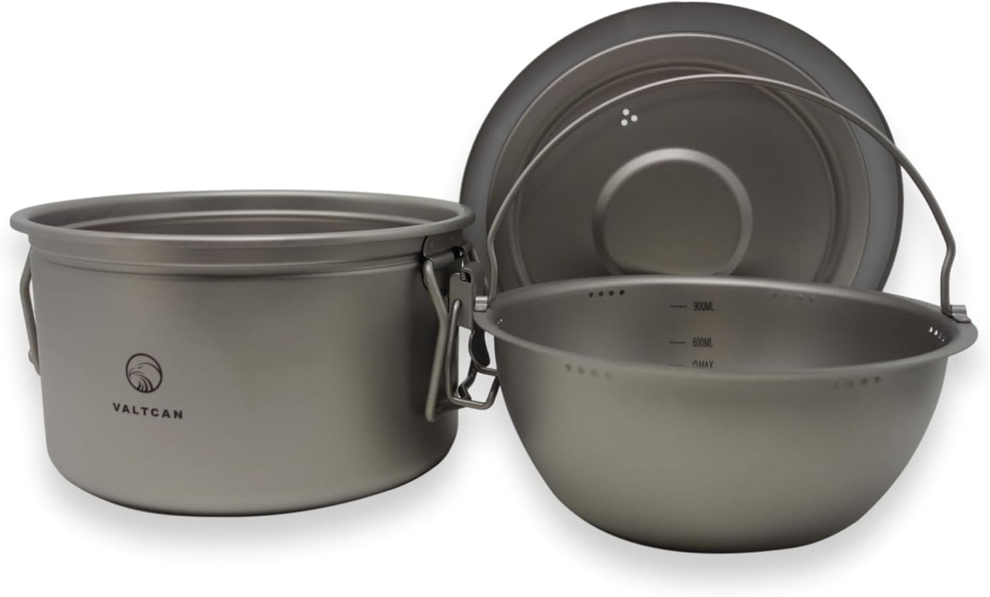 Valtcan 2000ml Titanium Rice Cooker Backpacking Bento Lunch Box with locking Lid 589g