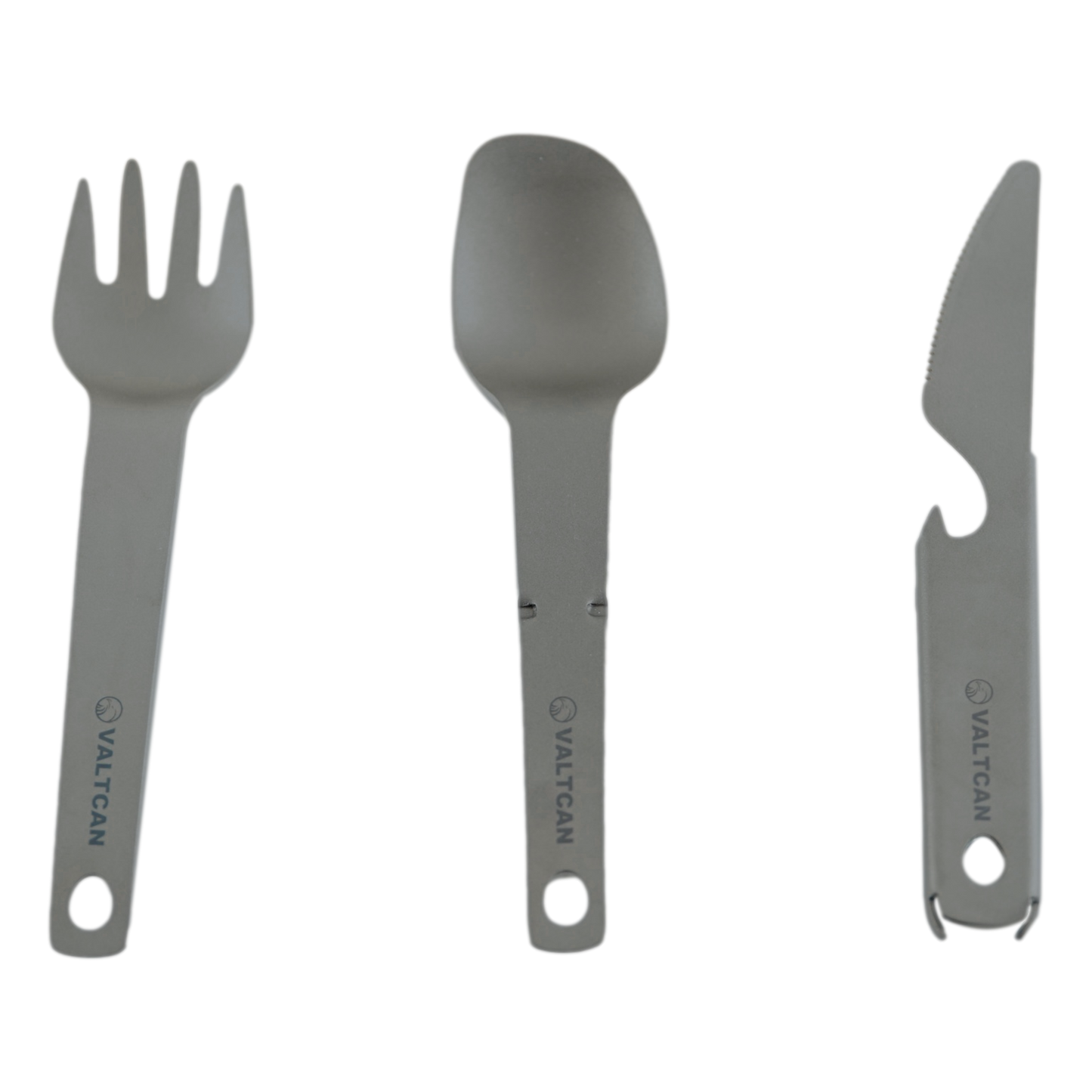 Valtcan Titanium Compact 3 Piece Utensil Fork Spoon Knife Ultralight Carry System 39g