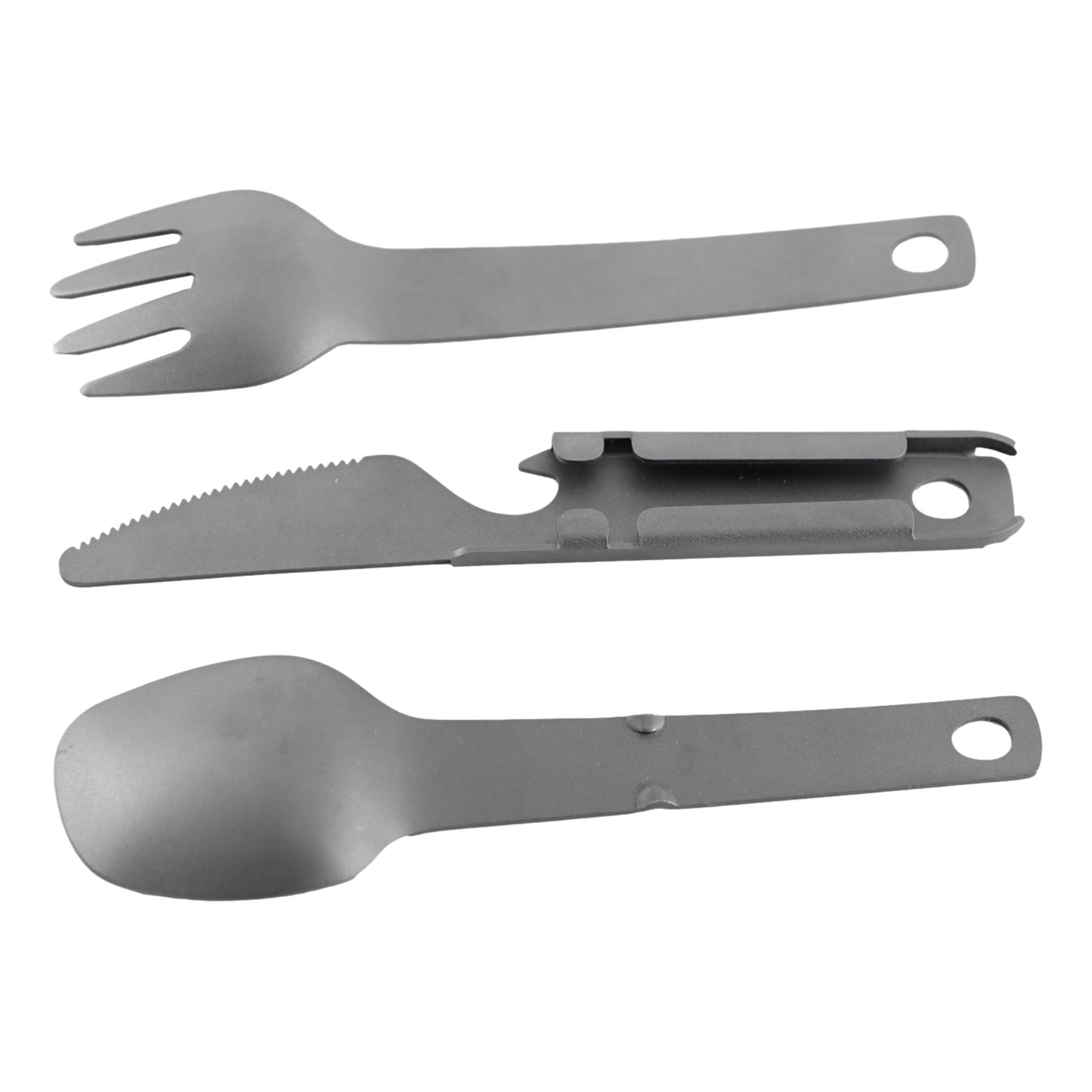 Valtcan Titanium Compact 3 Piece Utensil Fork Spoon Knife Ultralight Carry System 39g