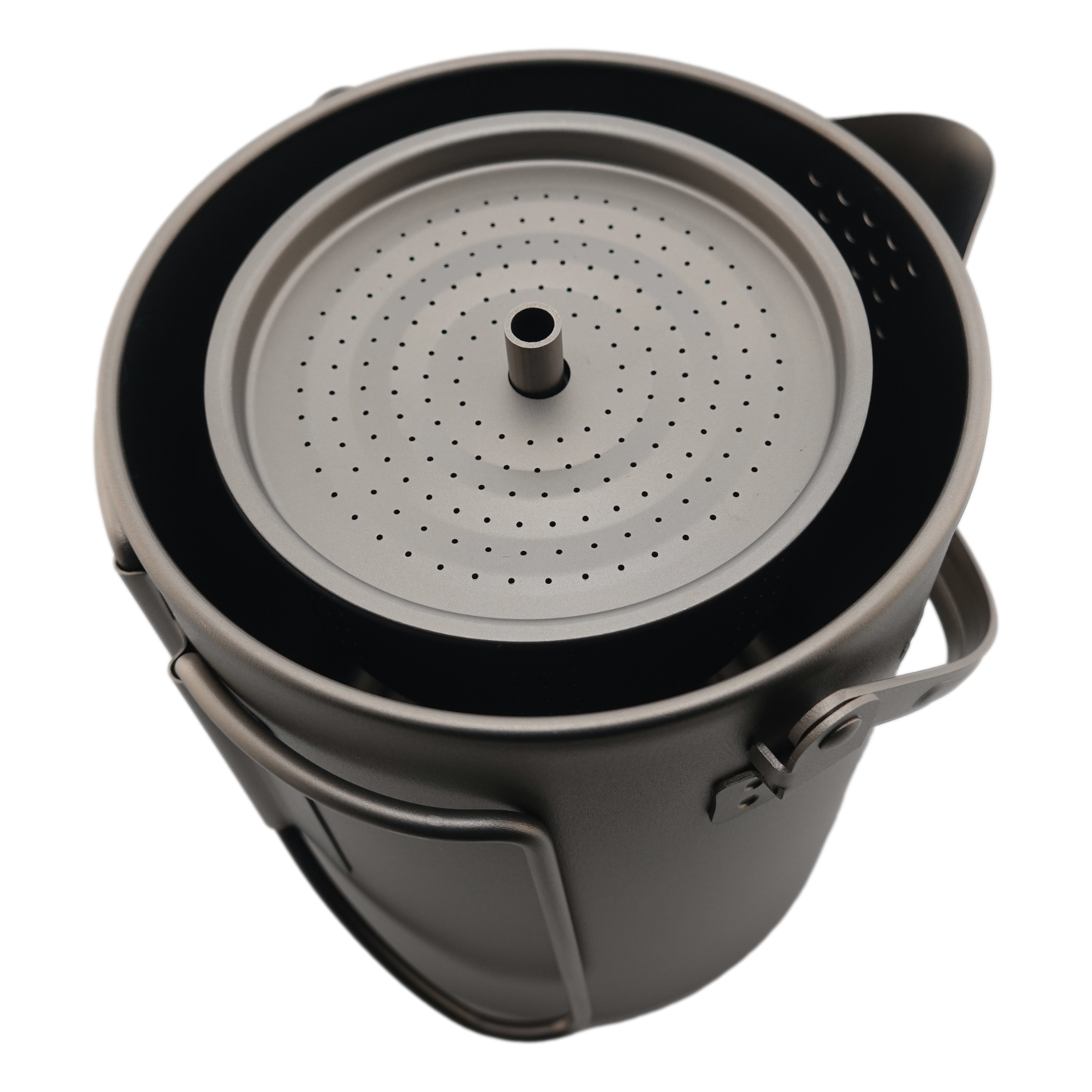 Valtcan Titanium Percolator Camping Coffee Maker Pot 1.5L Filter Brew Ultralight Weight Kettle Camping Kettle 50.7 oz Capacity 395g