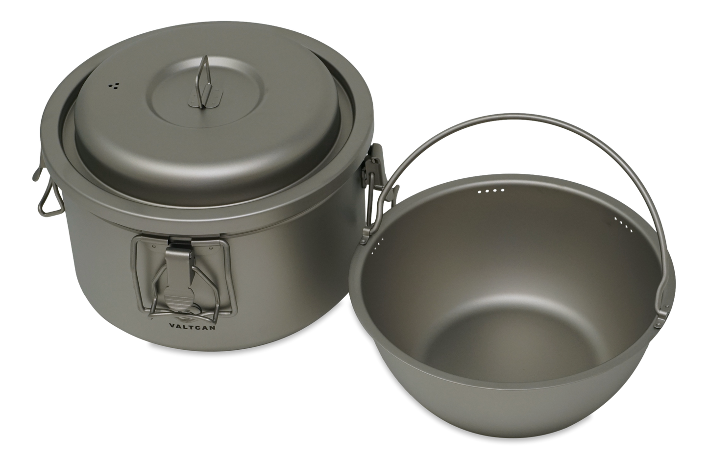Valtcan 3200ml Titanium Rice Cooker Pot Home and Camping Backpacking Bento Lunch Box with locking Lid for Rapid Easy Rice Making 867g