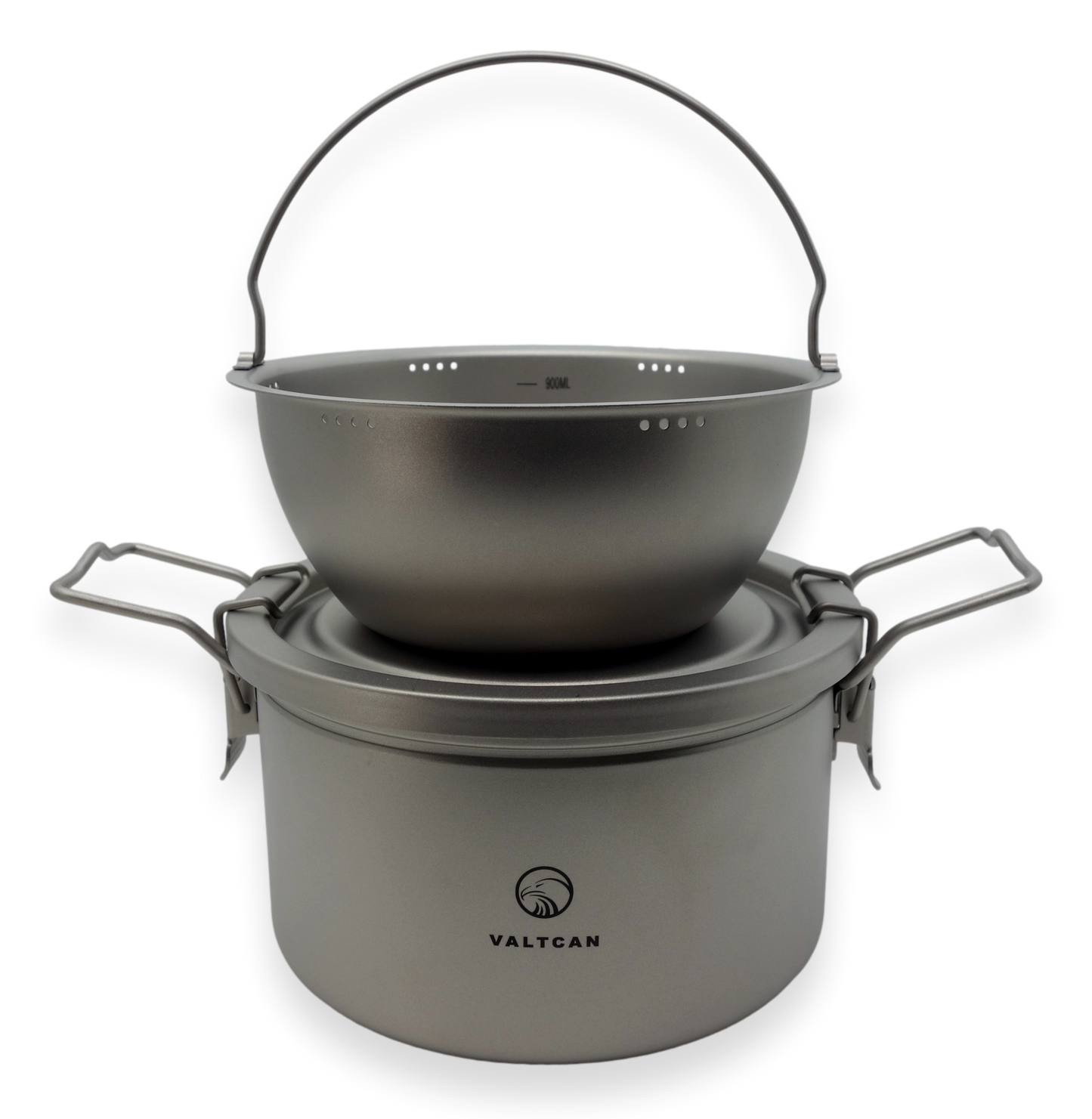 Valtcan 2000ml Titanium Rice Cooker Backpacking Bento Lunch Box with locking Lid 589g