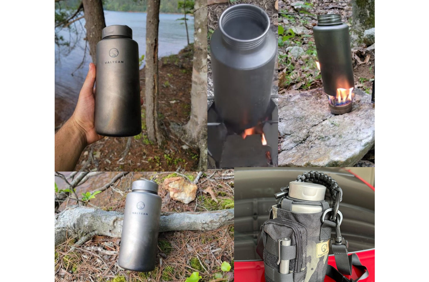 Valtcan 1000ml Titanium Water Bottle Wide Mouth Single Wall 34oz capacity Ultralight 219g