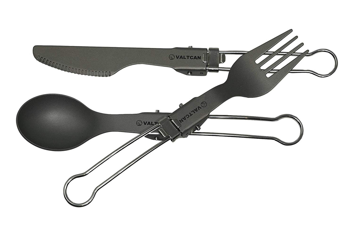 Valtcan Titanium EDC Folding Cutlery 3 Piece Utensil Set