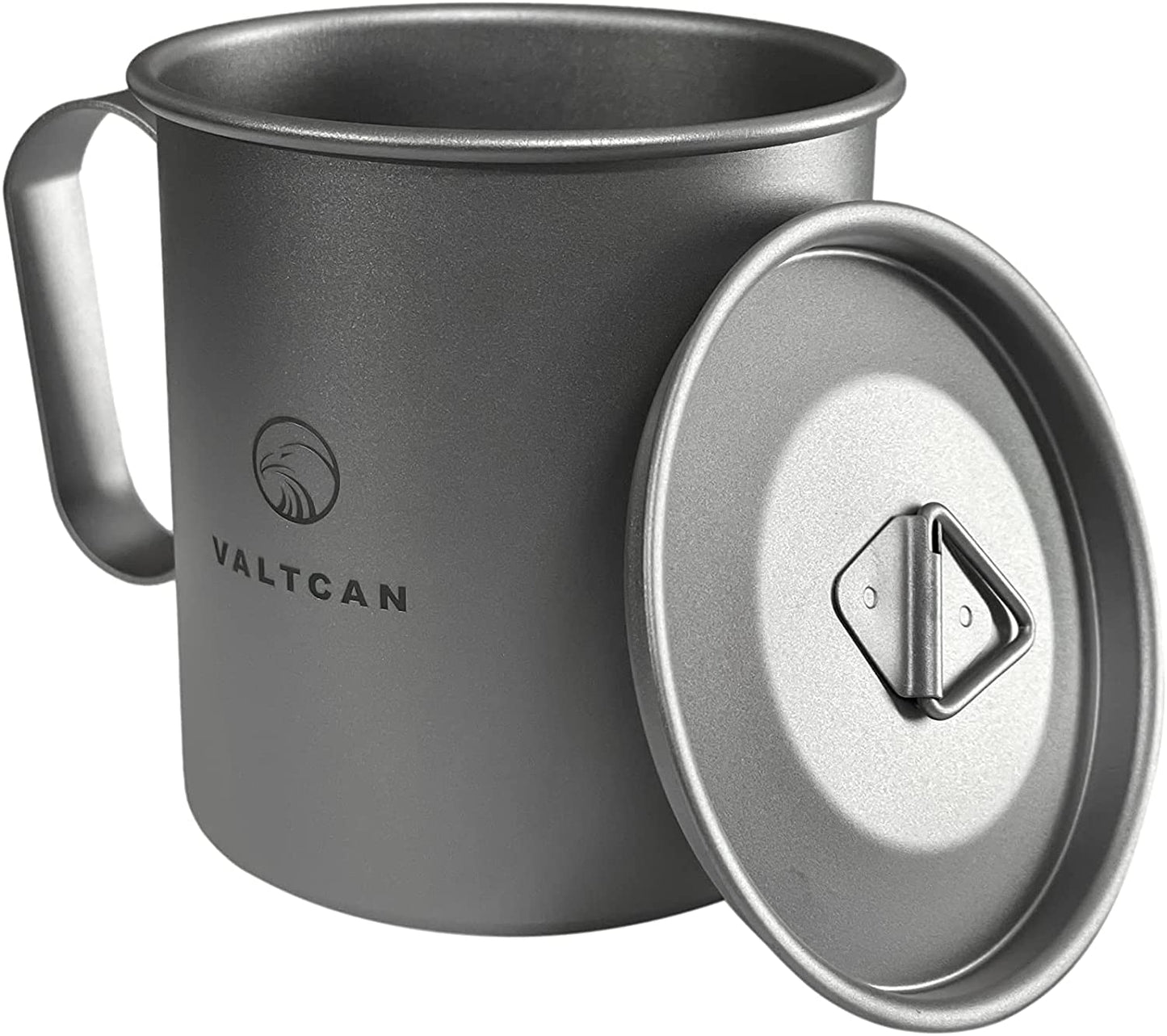 Valtcan 420ml Titanium Camping Cup with Tight Lid Fixed Rigid Handle 14.2 fl oz 81g