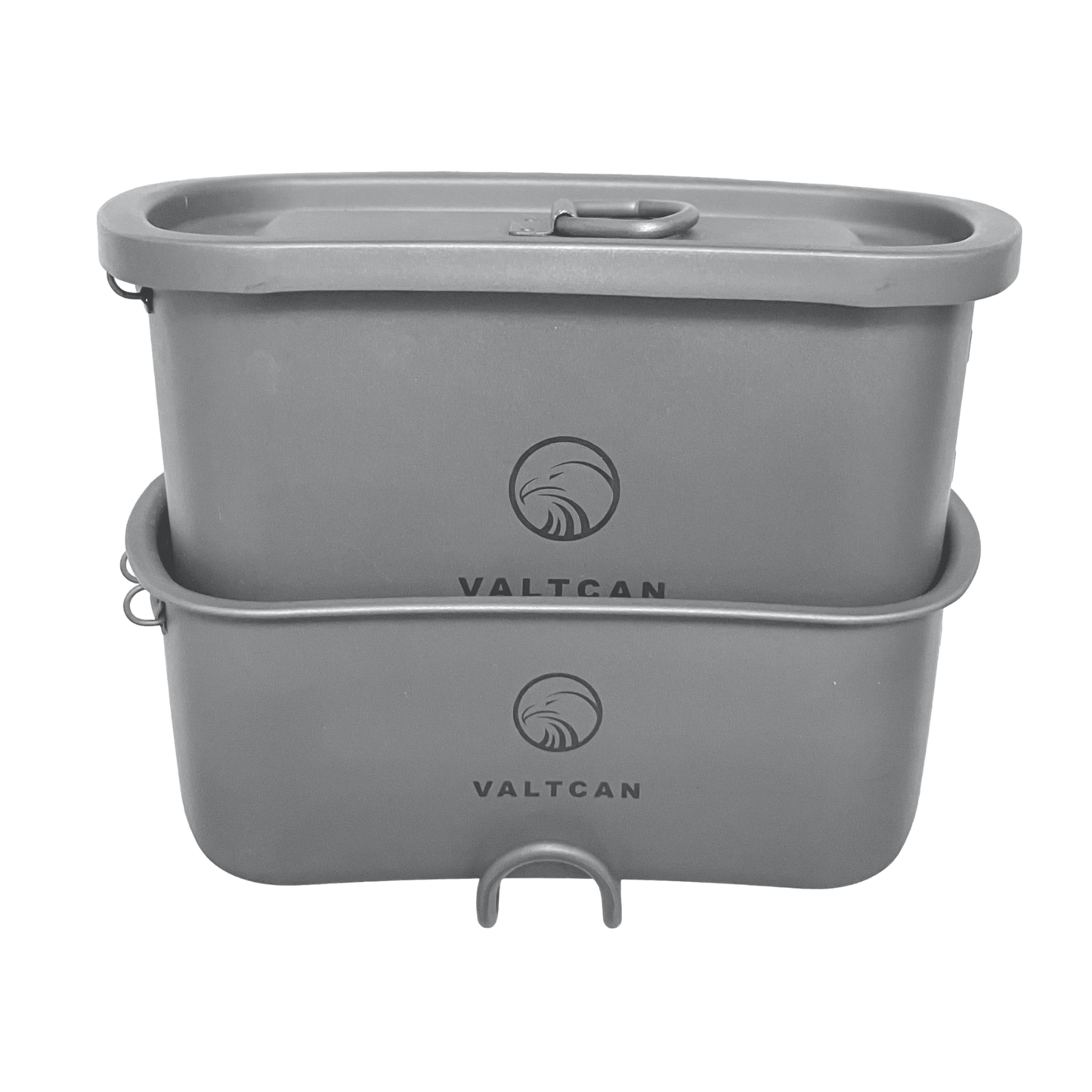 Valtcan Titanium EndurePro Kantine mit Kochgeschirr, Wasserflaschen-Set, Hydrate for Survival, 1,1 l, 750 ml, 400 ml, Lunchbox-Becher mit Deckel und Tragetasche 350 g