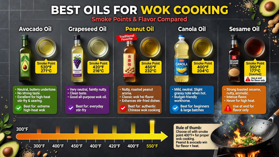 Best Oils for Wok Cooking: Smoke Points, Flavor Compared