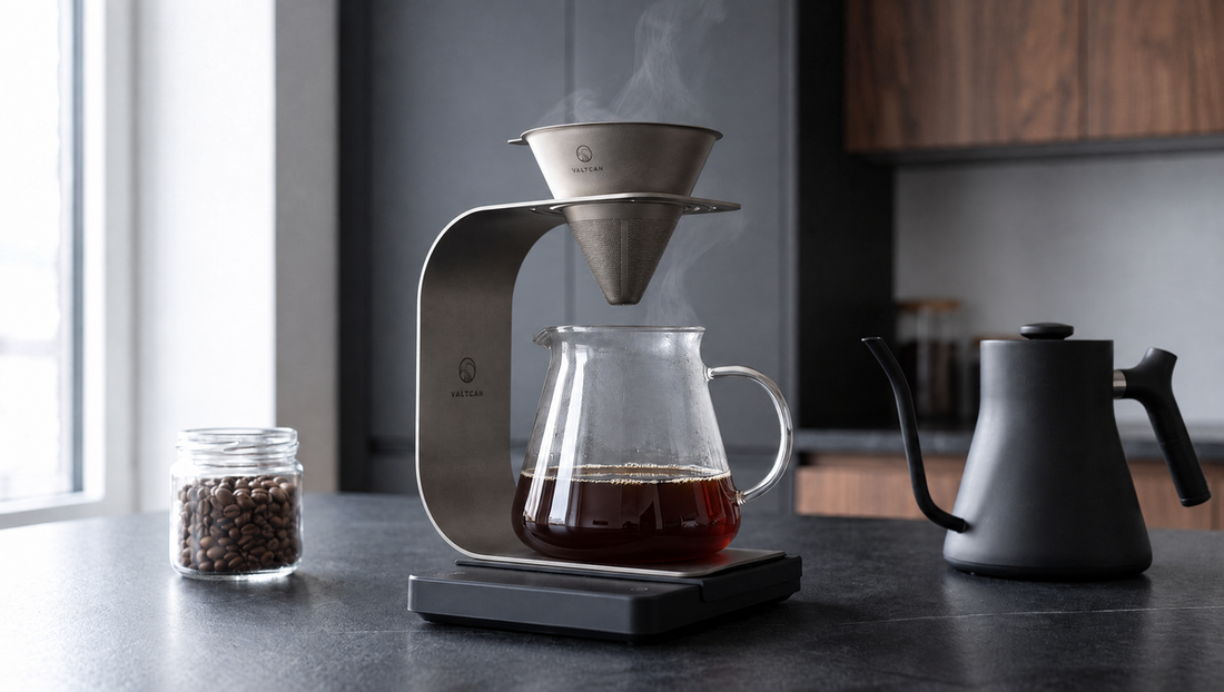 Pour over coffee brewing
