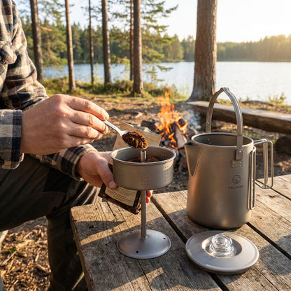 Titanium Coffee Percolator Taste Coffee, Not Metal · 1.5L · 6 Cups · 395g Ultralight