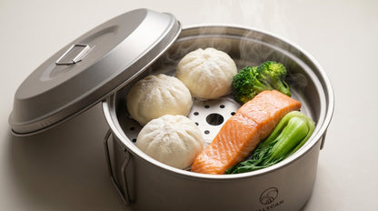 Titanium Steamer Pot Steam Without Coatings · 2.8L · Feeds 2–4 · 511g