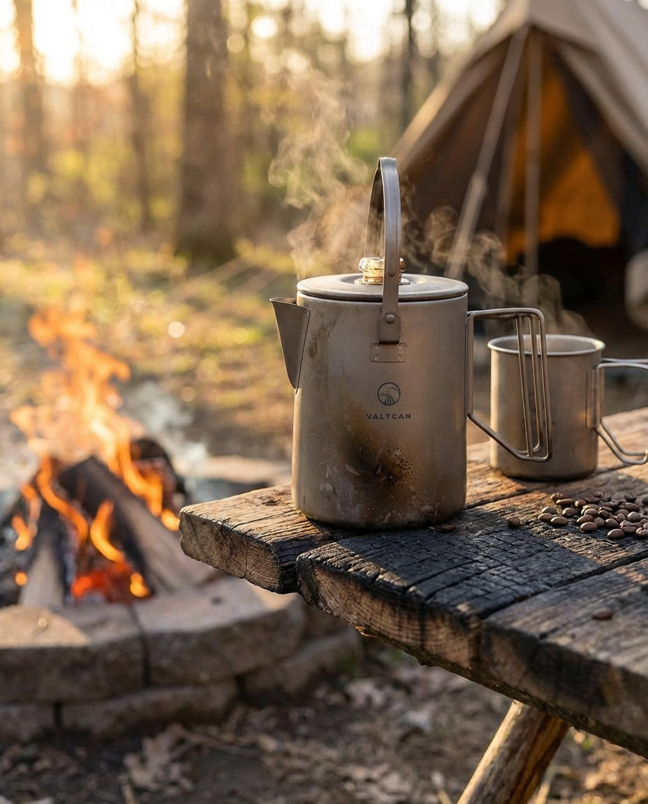 Titanium Coffee Percolator Taste Coffee, Not Metal · 1.5L · 6 Cups · 395g Ultralight