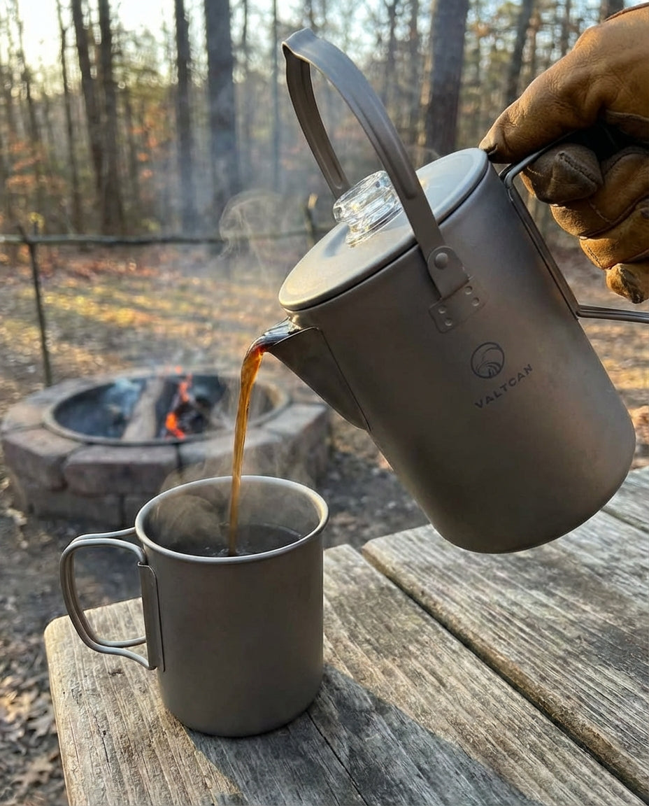 Titanium Coffee Percolator Taste Coffee, Not Metal · 1.5L · 6 Cups · 395g Ultralight