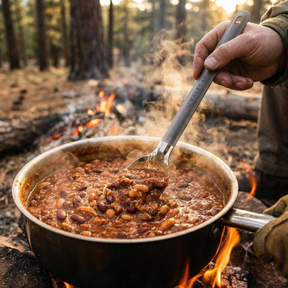 Valtcan Titanium Spork Long Handle Polished Bowl 9in length 17g