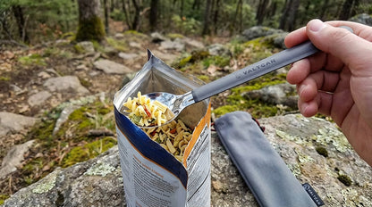 Valtcan Titanium Spork Long Handle Polished Bowl 9in length 17g