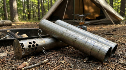 Titanium Hot Tent Stove Watch the Fire, Feel the Warmth · Dual Glass Windows · Nested Chimney · 7.9 lbs Full Titanium