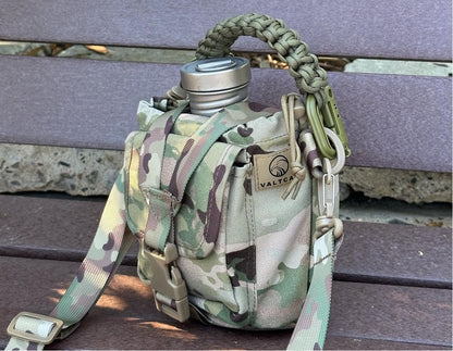 Valtcan Titanium EndurePro Canteen with Mess kit Water Bottle Set Hydrate for Survival 1.1L, 750ml, 400ml 350g