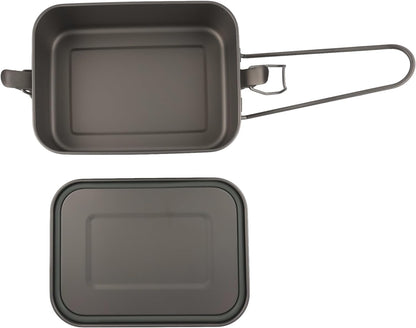 Reheat Over Fire. Same Box. 1200ml Titanium Bento · Airtight leakproof seal · Reheatable on open flame · 9 oz