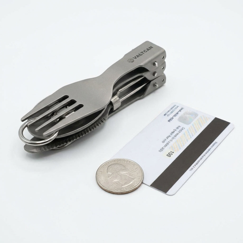 Titanium Folding Cutlery Set - Fork, Knife & Spoon | 58g | Locks