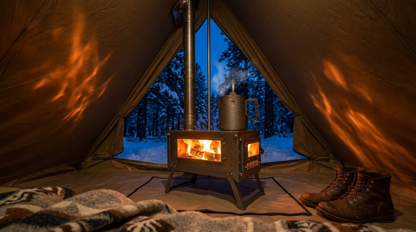 Titanium Hot Tent Stove | Dual Glass Windows