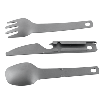 Valtcan Titanium Compact 3 Piece Utensil Fork Spoon Knife Ultralight Carry System 39g