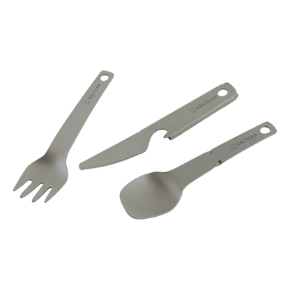 Valtcan Titanium Compact 3 Piece Utensil Fork Spoon Knife Ultralight Carry System 39g
