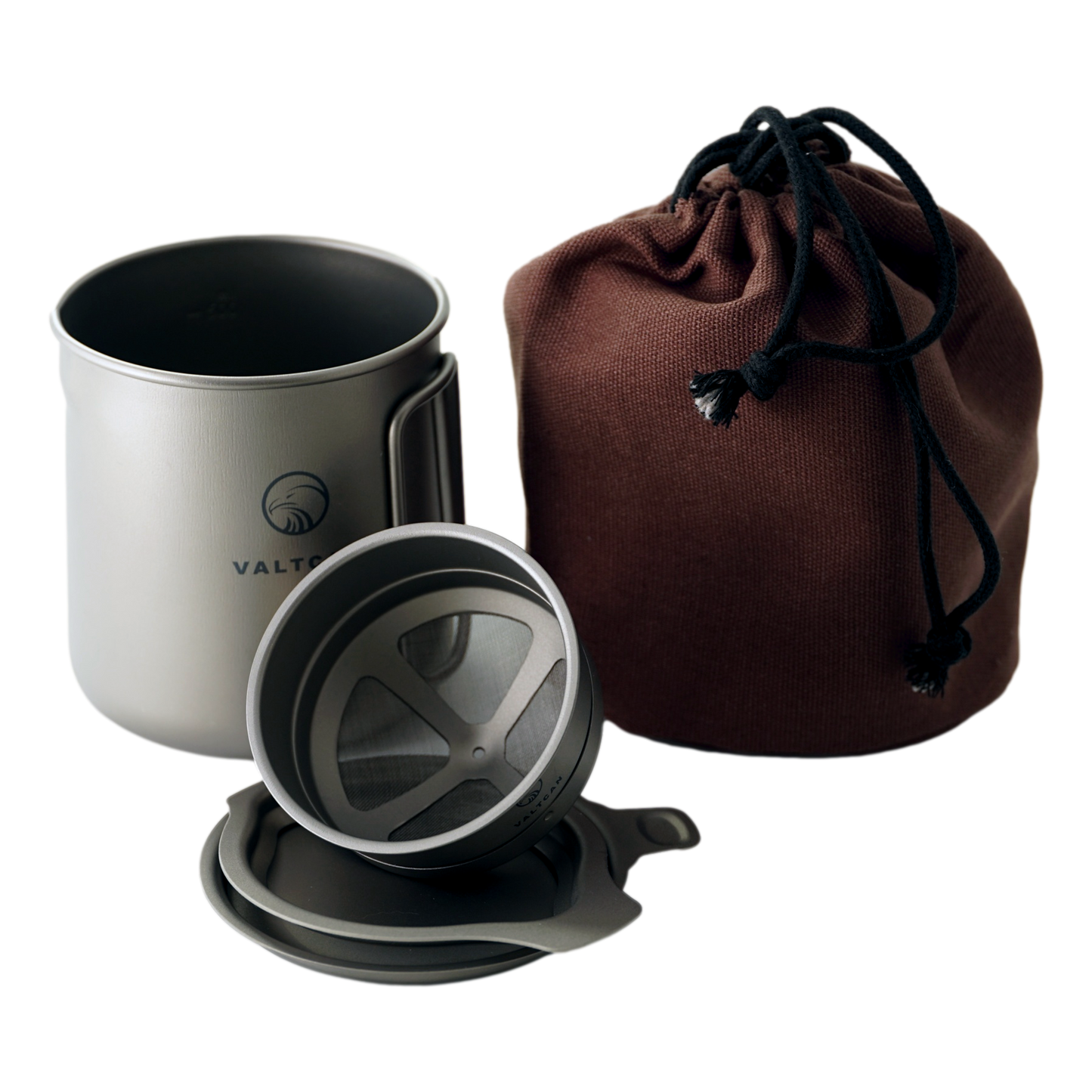 Valtcan 600ml Titanium Coffee Cup Mug Pot with Drip Pour Over Mesh Brewing System Makes Tea 20 oz 138g