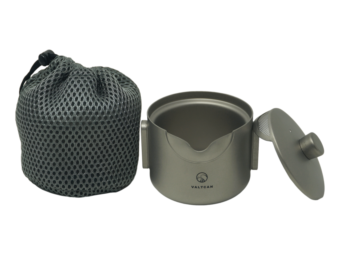 Valtcan Titanium Gaiwan Double Wall Teapot Single Serve Brew Tea Puer Leaves 180ml 6oz 98g