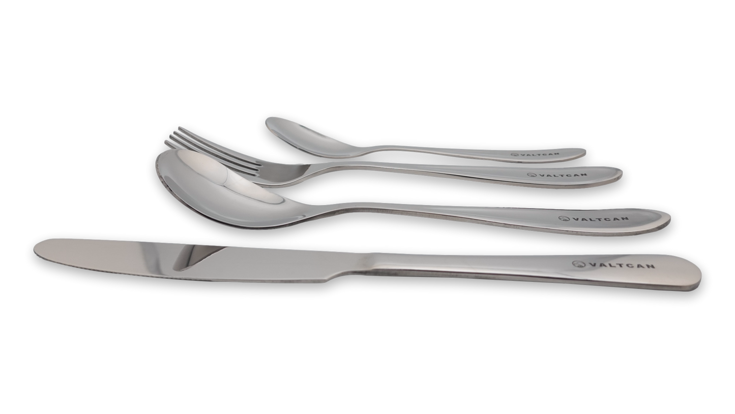 Valtcan Titanium Fork Spoon Knife Teaspoon Kitchen Flatware Long Dinner Size Travel Utensils Set