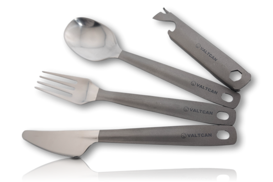 Valtcan Titanium cutlery with polished head 4pc Set
