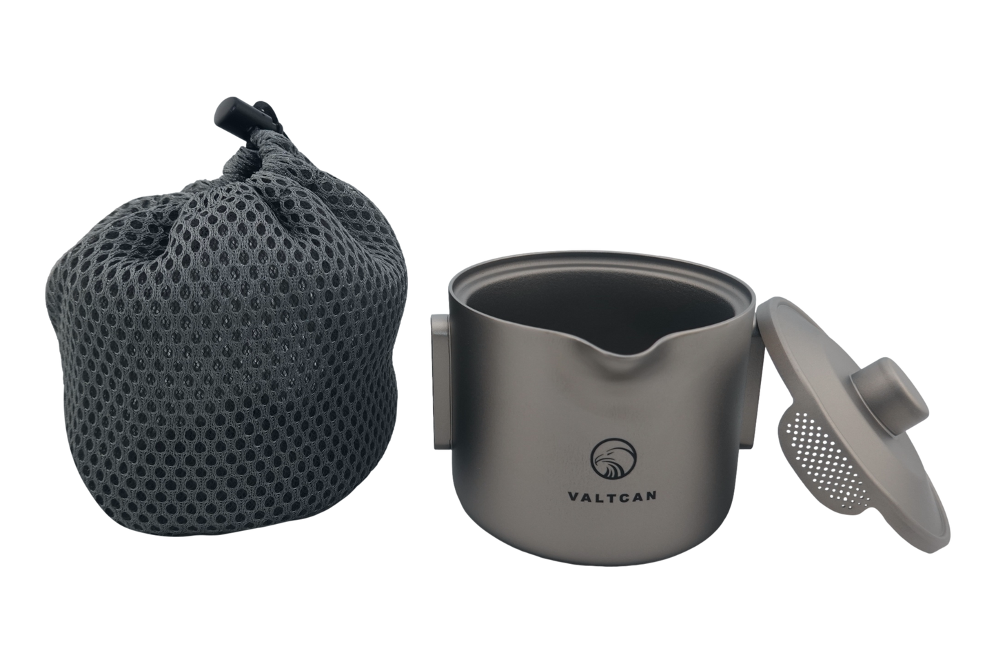 Valtcan Titanium Gaiwan Double Wall Teapot Single Serve Brew Tea Puer Leaves 180ml 6oz 98g