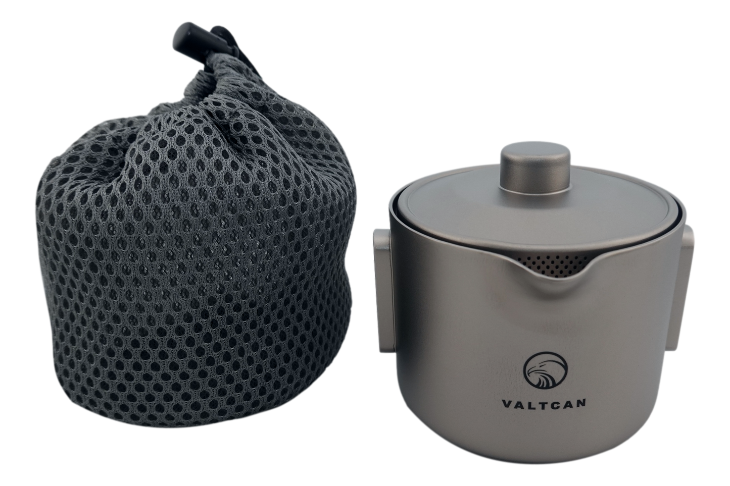 Valtcan Titanium Gaiwan Double Wall Teapot Single Serve Brew Tea Puer Leaves 180ml 6oz 98g