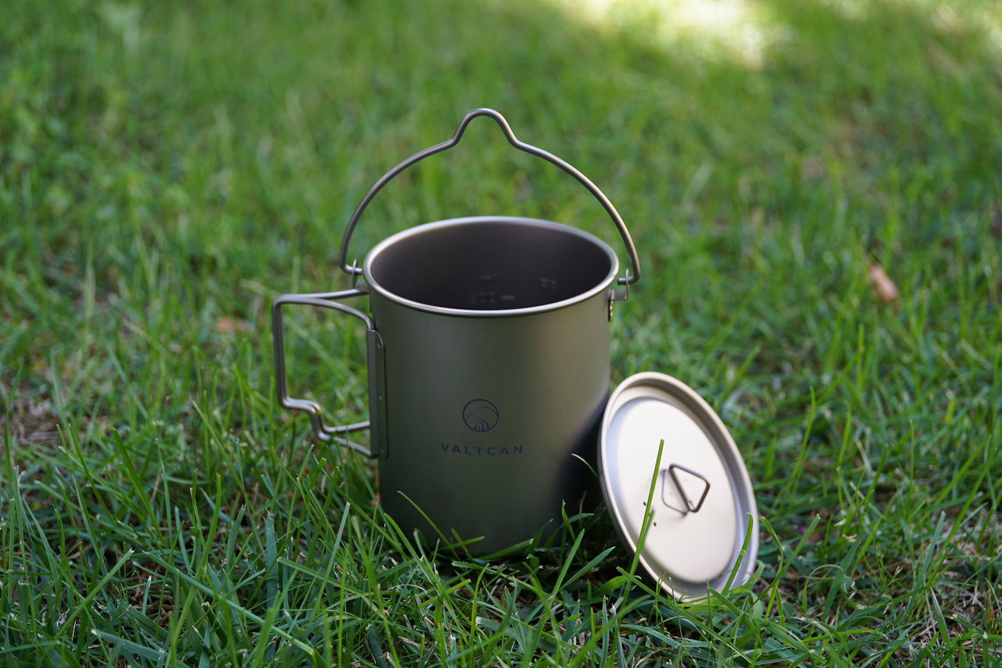 Valtcan Campingtopf aus Titan, 750 ml, mit Griffen, 128 g 