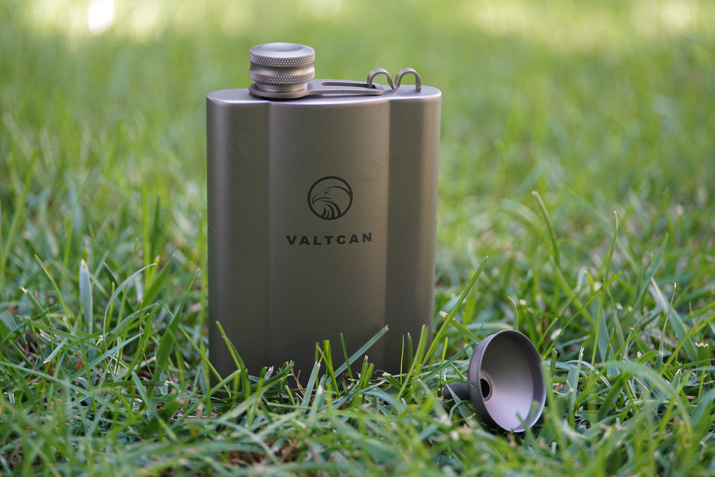 Valtcan Titanium Flask "Double Up" Ti Funnel 180ml 6 oz Capacity 144g