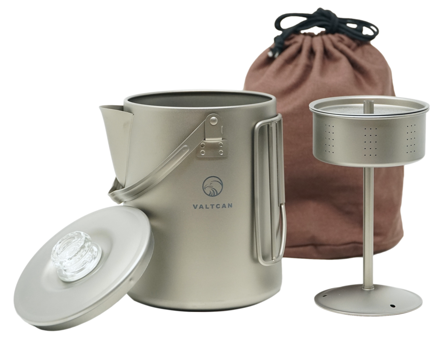 Valtcan Titan-Perkolator-Kaffeemaschine, Topf, 1,5 l, Filterbrühen, ultraleichter Wasserkocher, Camping-Wasserkocher, 50,7 oz, Fassungsvermögen 395 g
