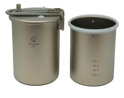 Two metallic containers with a visible brand logo on a white background