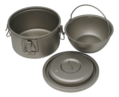 Valtcan 3200ml Titanium Rice Cooker Pot Home and Camping Backpacking Bento Lunch Box with locking Lid for Rapid Easy Rice Making 867g