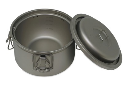 Valtcan 3200ml Titanium Rice Cooker Pot Home and Camping Backpacking Bento Lunch Box with locking Lid for Rapid Easy Rice Making 867g