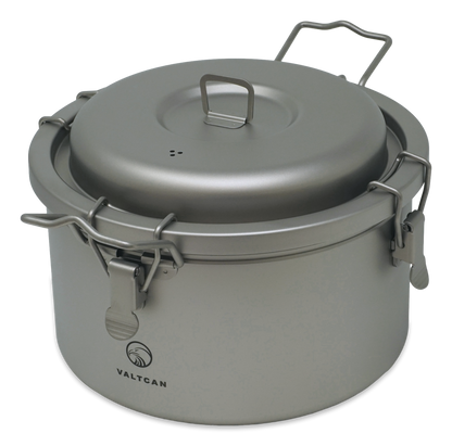 Valtcan 3200ml Titanium Rice Cooker Pot Home and Camping Backpacking Bento Lunch Box with locking Lid for Rapid Easy Rice Making 867g