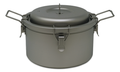 Valtcan 3200ml Titanium Rice Cooker Pot Home and Camping Backpacking Bento Lunch Box with locking Lid for Rapid Easy Rice Making 867g