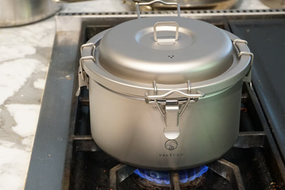 Valtcan 3200ml Titanium Rice Cooker Pot Home and Camping Backpacking Bento Lunch Box with locking Lid for Rapid Easy Rice Making 867g