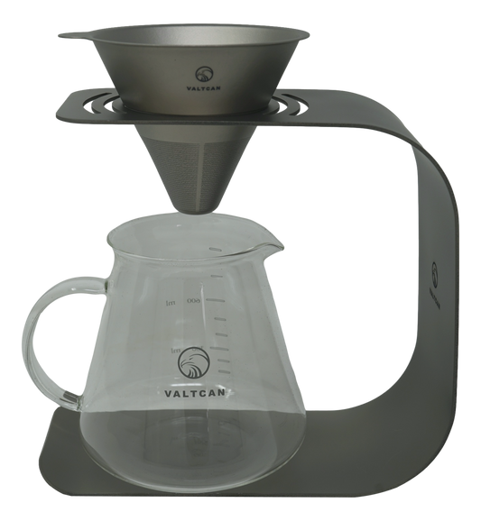 Valtcan Titanium Pour-Over Coffee Stand Set Filter Kit Tea Brewing System with Pot