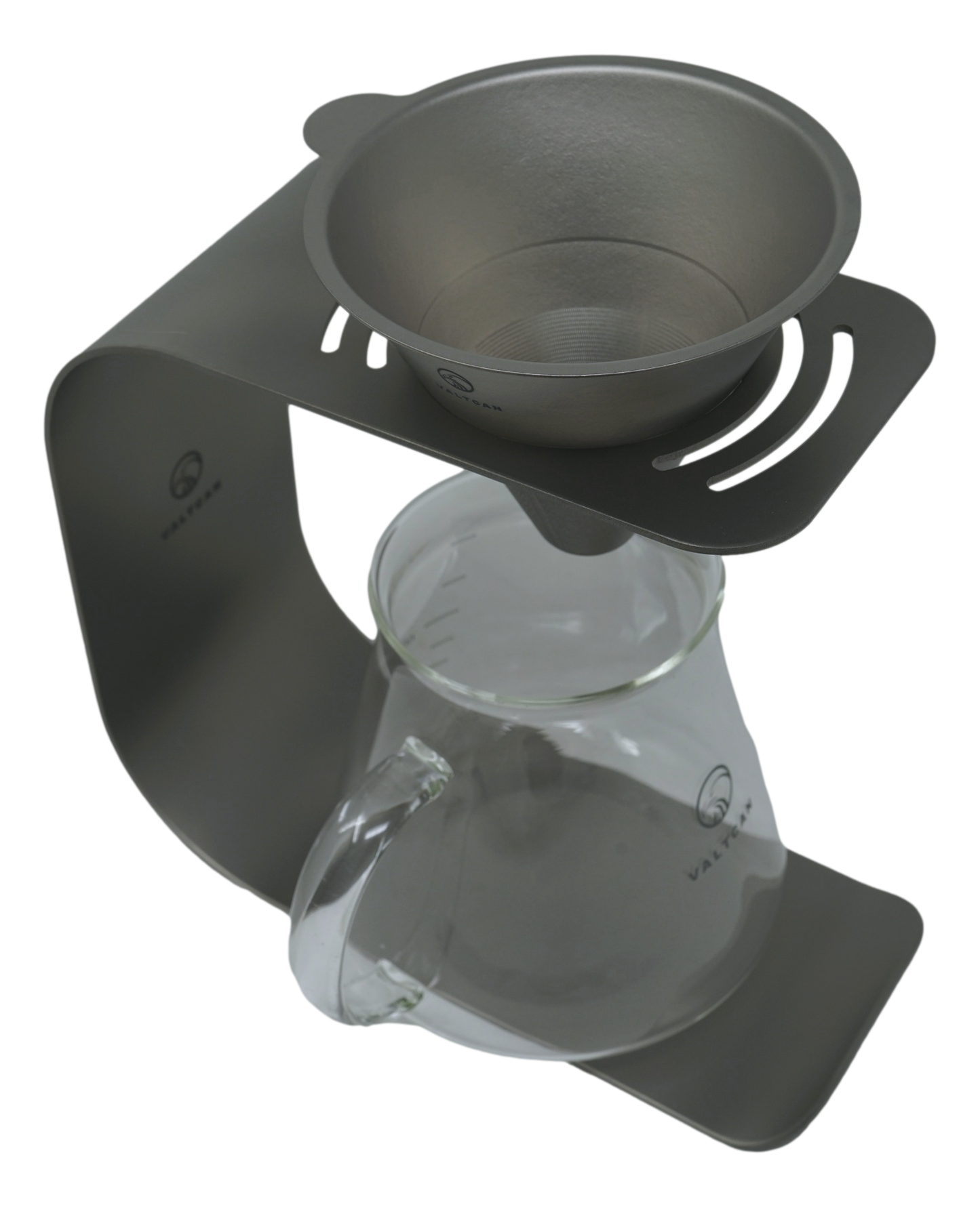 Valtcan Titanium Pour Over Coffee Maker Set – Reusable Metal Filter, Cone Dripper, Mug Stand – Ultralight, Durable, No Plastic, for Camping, Hiking, Home or Office Brewing