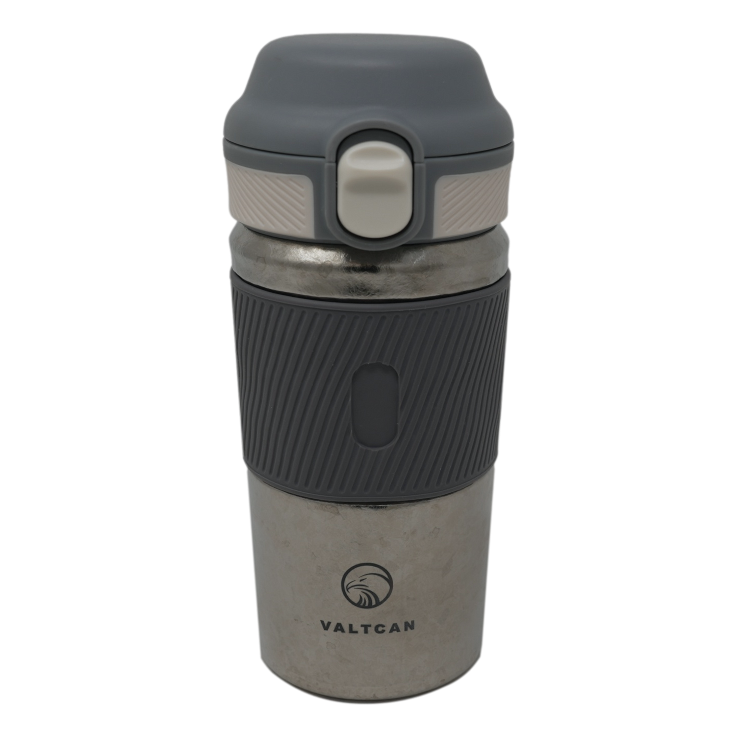 Valtcan Titanium 12oz Double Wall Water Bottle Thermos, Keeps Drinks Shakes Lattes Teas Hot and Cold, 380ml Hand Grip, Pop Lock Cap