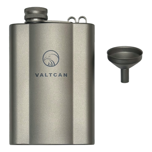 Valtcan Titanflasche „Double Up“ Ti-Trichter, 180 ml, 6 oz, Fassungsvermögen 144 g