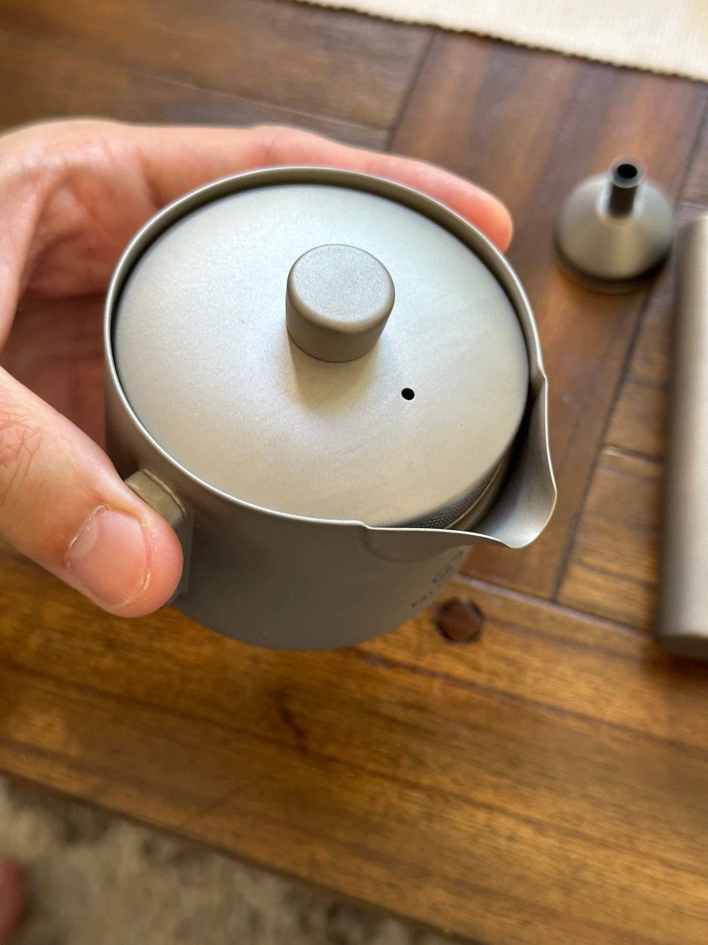 Valtcan Titanium Gaiwan Double Wall Teapot Single Serve Brew Tea Puer Leaves 180ml 6oz 98g