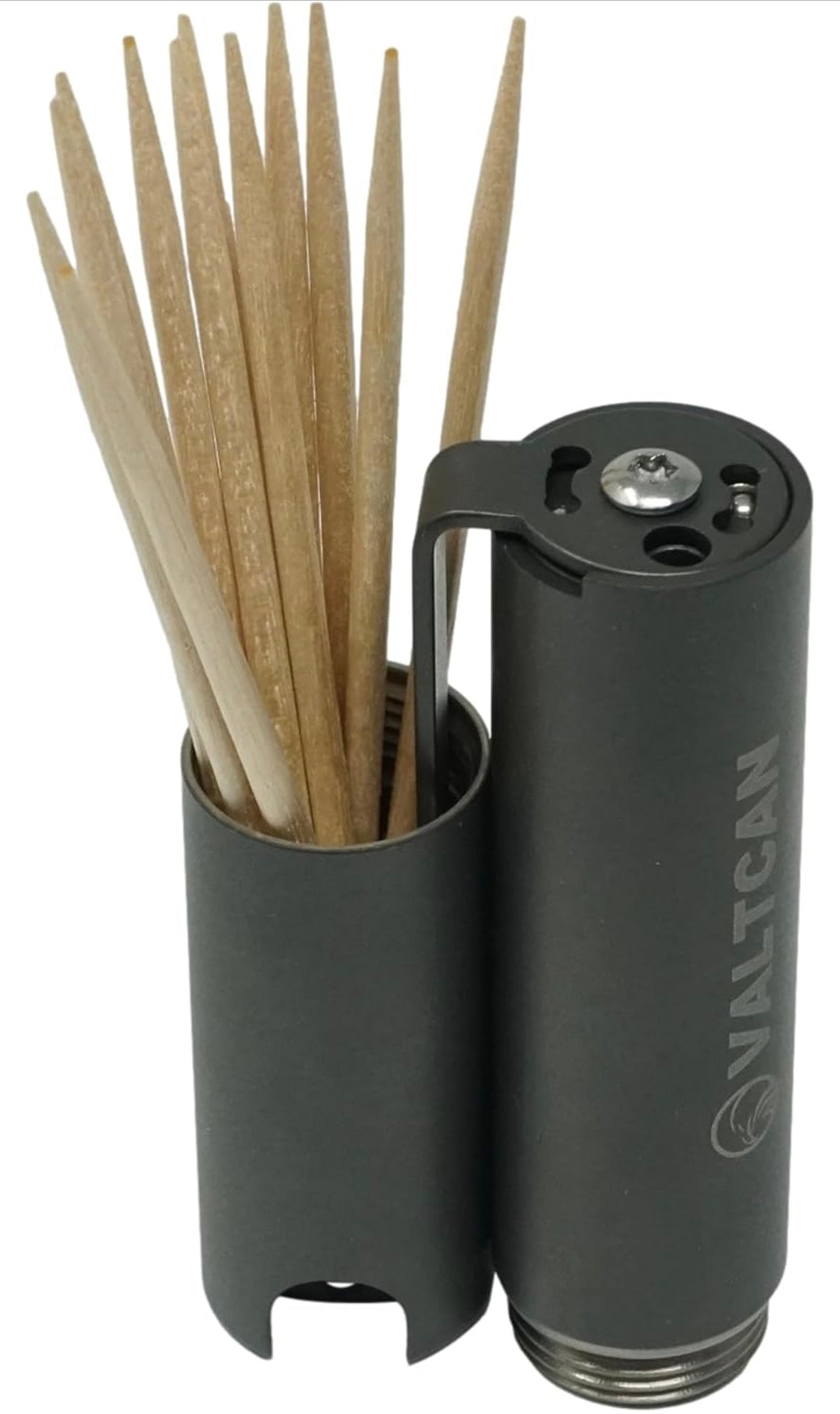 Valtcan Titanium Toothpick Holder Full Titanium Clip Quick Dispenser