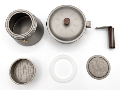 Pre-ORDER Ships November 2026: Titanium Moka Pot The Last One You Will Buy · 250ml · 4 Cups · 415g