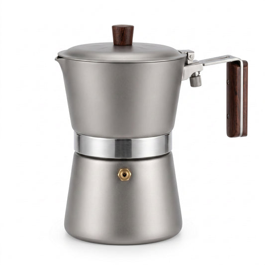 Pre-ORDER Ships November 2026: Titanium Moka Pot The Last One You Will Buy · 250ml · 4 Cups · 415g